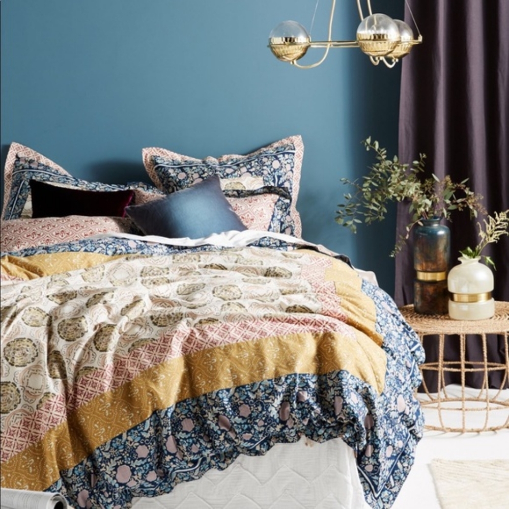 Anthropologie Meguro Slub Cotton Duvet and Shams